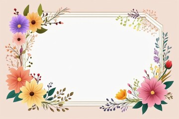 Obraz premium white flower frame, floral design, flower border