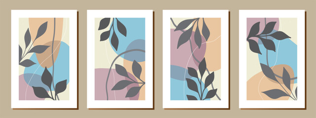 Creative minimalist hand draw Abstract art background. Modern aesthetic illustrations. Bohemian style Collection of contemporary artistic Design for wall decoration, postcard, poster, brochure