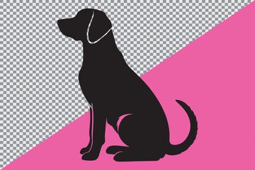 A black silhouette of a sitting dog