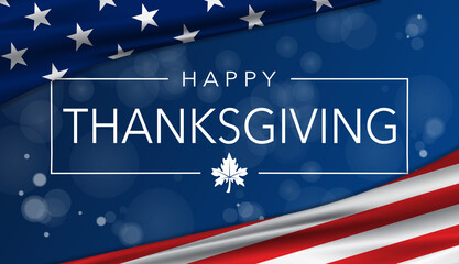 Happy Thanksgiving USA Flag Background © MH