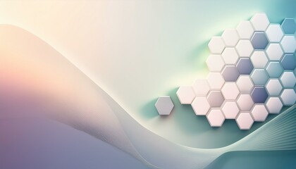 Soft Gradient Hexagonal Minimalism: Abstract Background Design in Light Tones"