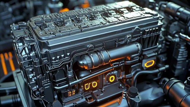 Powerful Engine Close-up, car engine, automobile engine, motor, machinery, mechanism