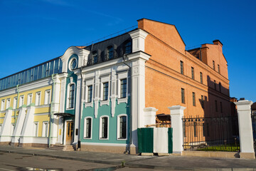 Element of a beautiful building. Irkutsk from various perspectives. Variety of architectural styles 