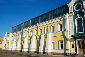 Element of a beautiful building. Irkutsk from various perspectives. Variety of architectural styles 