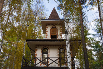 Elements of a beautiful wooden houses. Irkutsk from various perspectives. Variety of architectural...