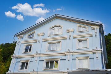 Element of a beautiful building. Irkutsk from various perspectives. Variety of architectural styles 