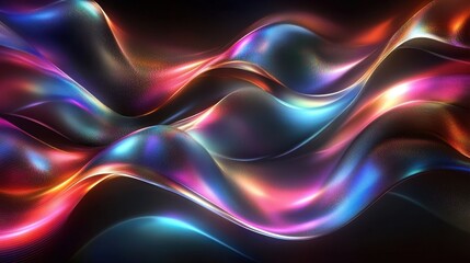 A vibrant digital abstract design featuring fluid waves in shades of blue, purple, and pink, creating a captivating visual flow.