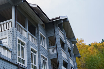 Elements of a beautiful wooden houses. Irkutsk from various perspectives. Variety of architectural...