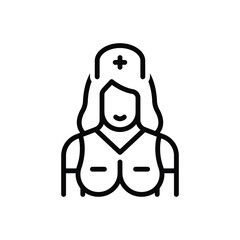 Black line icon for nurse