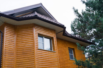 Elements of a beautiful wooden houses. Irkutsk from various perspectives. Variety of architectural styles.