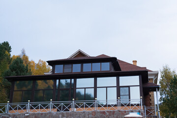 Element of a beautiful building. Irkutsk from various perspectives. Variety of architectural styles 