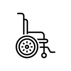 Black line icon for wheel chair