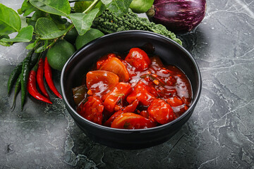 Chinese cuisine - chicken in sweet and sour sauce