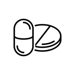 Black line icon for drug