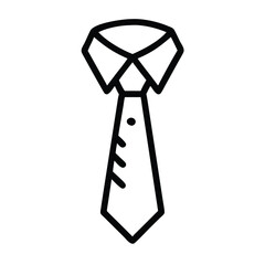 Simple necktie icon vector illustration, Minimalist black and white vector icon of a necktie, representing business attire, professionalism, and formal clothing.
