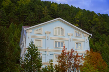 Element of a beautiful building. Irkutsk from various perspectives. Variety of architectural styles 