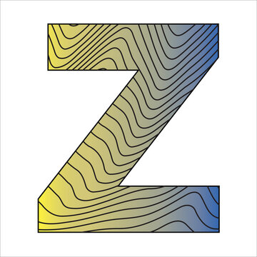 1Z Colorful Letter Z Stock Vector, Illustration - Wavy Warped Text - Letter Z
