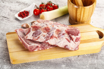 Raw pork ribs for barbecue