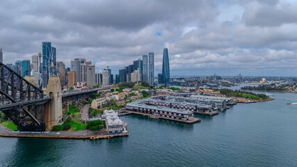 Tuesday 12 November 2024 Darling Harbour Balmain Cockle Bay wharf North Sydney Sydney Harbour NSW Australia high rise building apartments and offices of the City in the background