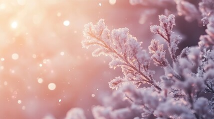 Fototapeta premium Frosty Winter Scene with Beautiful Light Effects