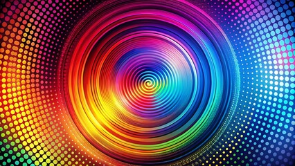 Abstract Radial Dashed Ripple Circles - Left Position, Copy Space