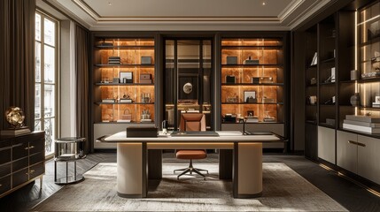 Elegant Home Office Design Transform Your Workspace with Stylish Decor and Functional Layout