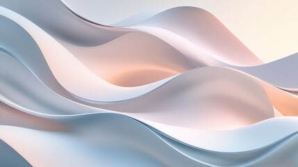 Abstract waves in soft pastel colors create a serene and dreamy atmosphere.