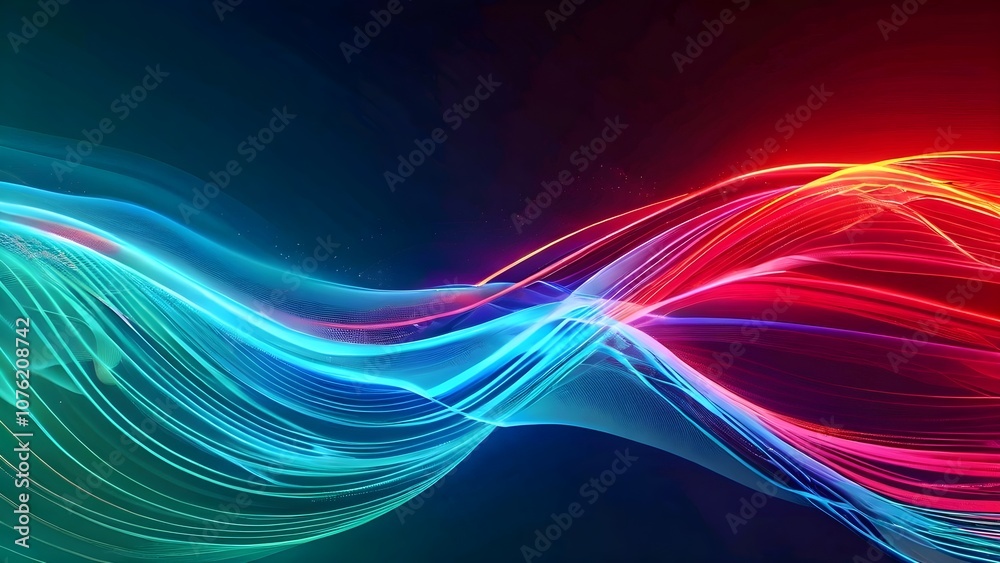 Poster abstract dynamic wallpaper with glowing lines and fractal patterns