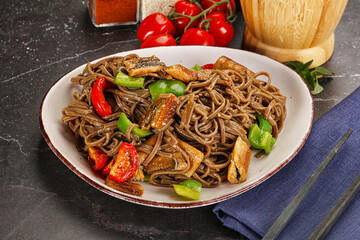 Buckwheat Soba with eel and vegetavles