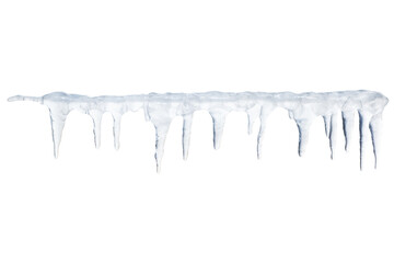 Icicles isolated on a transparent background.