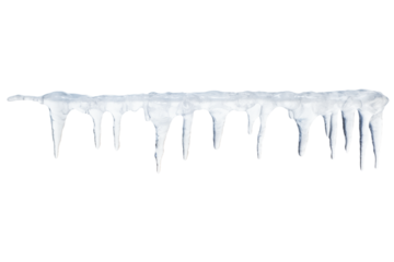 Icicles isolated on a transparent background.