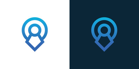 People and location illustration vector logo