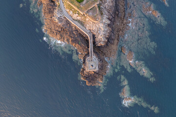 Aerial View Over Pointe de Kermorvan, Le Conquet, France