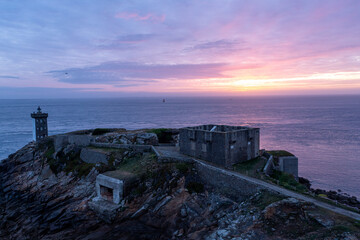 Aerial View Over Pointe de Kermorvan, Le Conquet, France