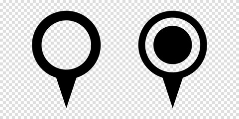 Set of Location pin icons. GPS marker. Vector illustration.