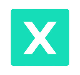 Obraz premium シンプルな緑色のXアイコン
