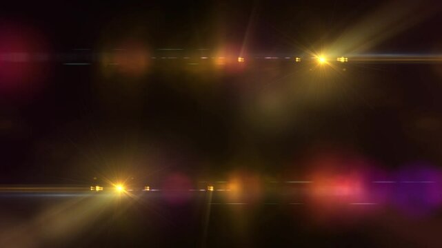 Abstract futuristic lights optical lens flares overlay shine spotlight effect.