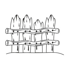 Hand Drawn Wooden Fence