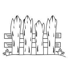 Hand Drawn Wooden Fence