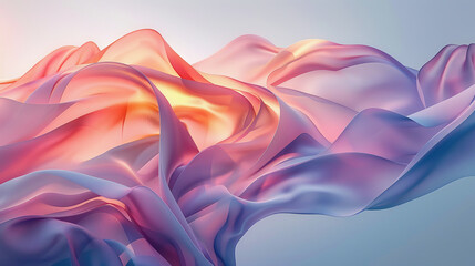 Obraz premium Colorful Abstract Wavy Fabric Texture With Soft Light