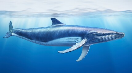 A photo of a majestic blue whale