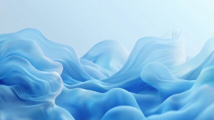 Obraz premium A serene abstract composition of flowing blue waves, evoking a sense of calm and tranquility.