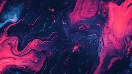 An abstract illustration featuring dynamic swirls of pink and navy blue tones, evoking a sense of depth and movement.