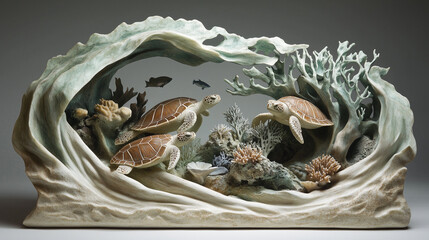 Carved Nature and animal Motifs wall paper