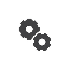 Two gears vector icon