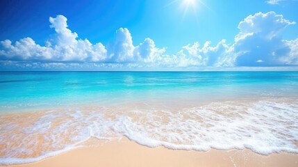 Serene beach wallpaper perfect for a phone screen, capturing the essence of a beautiful morning at the shore. Ideal for those seeking stunning beach imagery with ample copy space.