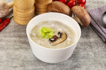 Delicous mushroom champignon cream soup