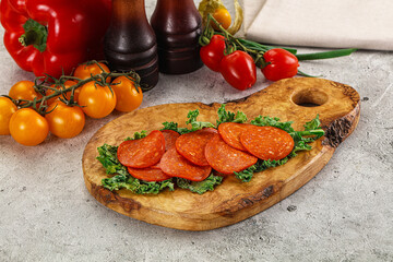 Spanish salami cured chorizo sausage