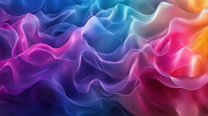 Obraz premium A mesmerizing wave of vibrant colors in hues of blue, pink, and purple, creating a dreamlike abstract design.