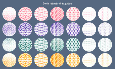 落書き風のポップでかわいいカラフルドットパターンコレクション